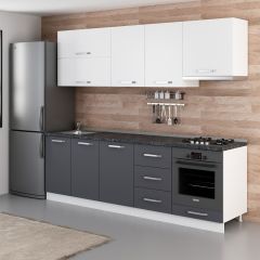 Minar 250 Cm Mutfak Dolabı Beyaz Antrasit 250-A8