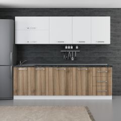 Minar 250 Cm Mutfak Dolabı Beyaz Dore 250-D1