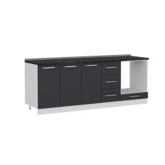 Minar 220 Cm Mutfak Dolabı Beyaz Antrasit 220-A4-Alt Modül