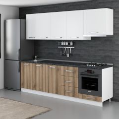 Minar 250 Cm Mutfak Dolabı Beyaz Dore 250-D5