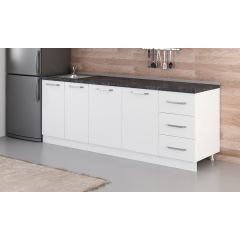 Minar 225 Cm Mutfak Dolabı Beyaz 225-B1-Alt Modül