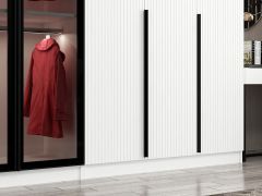 Kale Plus 8 Mebran Kapaklı 4Ç Dolap Beyaz Mebran Füme Cam