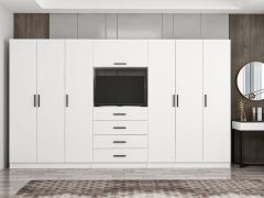 Kale 6 Kapaklı 4 Çekmeceli Tv Modüllü Dolap Beyaz